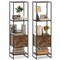 Costway 5-Tier Bookshelf with 4 Open Shelves Storage Drawer Modern Book Storage Organizer Brown/White